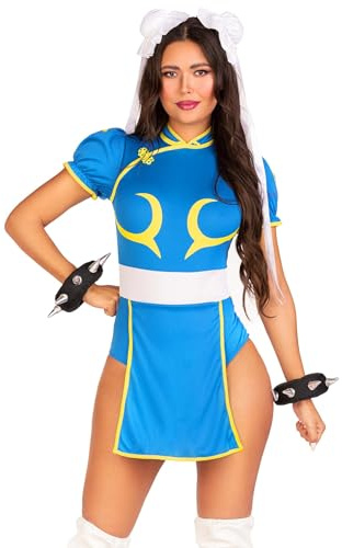 Leg Avenue Women's Street Fighter ChunLi Costume, Blue, X-Large