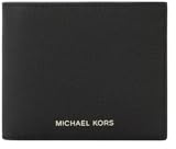 Michael Kors Black Greyson Portefeuille avec poche pour pièces de monnaie Motif galets, noir, (W) 11 cm x (L) 9 cm x (D) 2 cm