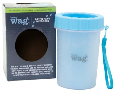 Henry Wag Pet Paw Cleaner - Practical Solution for Cleaning Muddy Paws - Great for Adventurous Dogs - Robust Plastic Outer Shell - (15 x 10 cm)