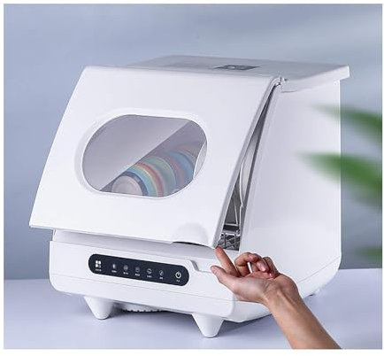 Atkits Liten Diskmaskin Bordsskiva Diskmaskin, Intelligent Automatisk Mini Diskmaskin Hushåll 5 Program, 1200w, Pekpanel
