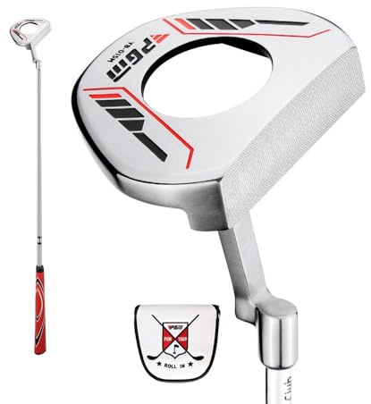 Putter de golf con línea de visión y función de recogida de bolas, perfecto para hombres y mujeres, palos de golf con funda para cabeza de golf (putter (con cubierta para la cabeza))