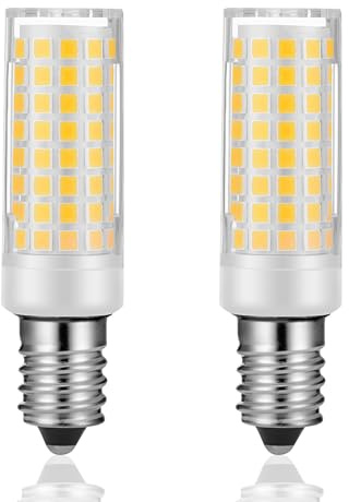 KUNKA Ampoule LED E14 culot 5W,50W équivalente à une ampoule halogène AC220V-240V pour réfrigérateur, hotte aspirante, machine à coudre, lampes de table, suspensions (Blanc Chaud 3000k, Lot de 2)