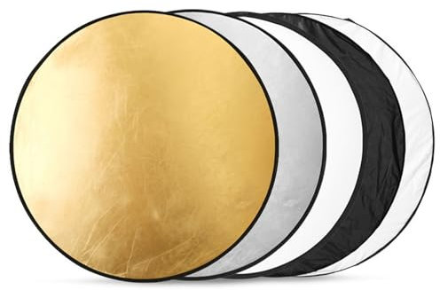 Reflector Luz de 30cm, Portátil 5 en 1 Reflectores de Luz para Fotografía, Reflector Fotográfico, Circular Plegable, para Iluminación de Estudio y Exterior