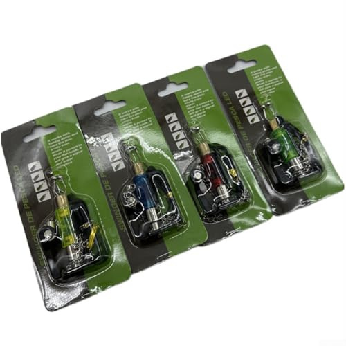 LED Bite Indicator Set with 4 Bobbins for Carp Fishing No Battery Required, Compatible with Most Alarms (4 Color)