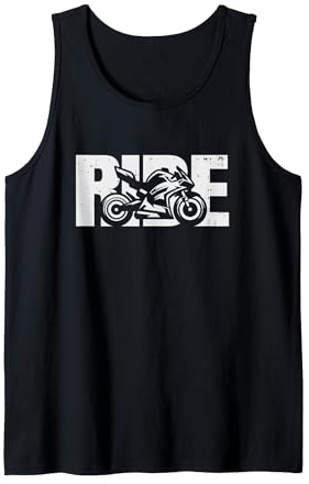 Motorcycle Rider Motorcyclist Race Biker Tank Top, Men, Black, Small