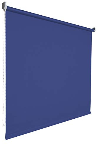 Verdunkelungsrollo Rollo Vorhang Fenster Kettenzugrollo Seitenzugrollo viele Farben Breite 60-200 cm Höhe 180 cm Stoff lichtundurchlässig verdunkelnd Metall Halter (Größe 200 x 180 cm Farbe Blau)