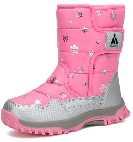 Mishansha Botas de Nieve Niña Niño Zapatos Calientes Rosa Sandía 36EU