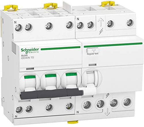Schneider Electric - Acti9 iDD40N - disjoncteur différentiel tête de group - 3P+N C 40A 10kA 300mA AC - A9DV7740