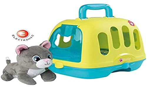 Smoby - Mallette Vétérinaire 2 en 1 - Cage de Transport - Jouet pour Enfant - Peluche Chaton avec Effets Sonores - 4 Sons - 340300