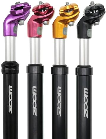 DJC Bike Suspension Seatpost Shock Absorber Damper Post 27.2 30.9 31.6 mm, Lightweight Aluminum Body(Black Head,27.2mm)