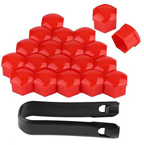 Auto Hub Skruvskydd Kåpa， 20st 17mm Mutter Bilhjul Auto Hub Skruvskydd Stöldskydd Kåpa för,gröna Krom Hjulmuttrar Gröna Hjulmutterskydd Gröna Hjulmutterkapslar 17mm Grönt Hjul(röd)