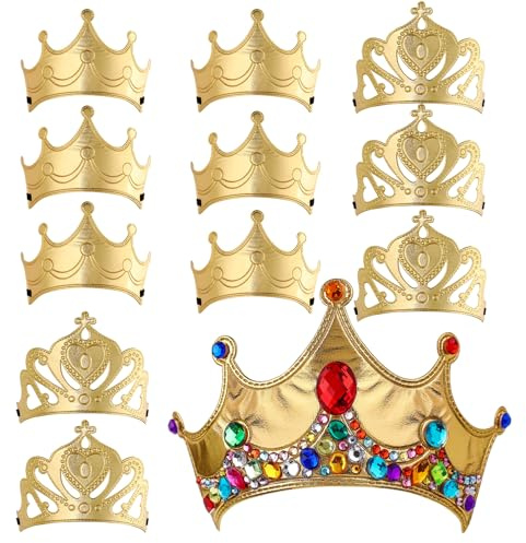 RICHNESS Kids Crown Craft DIY Tiaras Make Your Own Crowns at Birthday Party Favours 12pcs (Gold) …