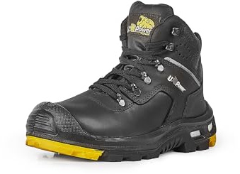 U-Power - Chaussures de sécurité hautes ultra résistantes RONAN - Environnements exigeants - S3 SRC ESD CI 46 Noir / Jaune
