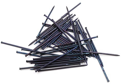 Design61 50x Stahlstifte Stahlnägel Sockelleistenstifte Nagel 1,5 x 45 mm Flachkopf Senkkopf BLAU