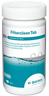 BAYROL Filterclean Tab 1 kg - Désinfectant Puissant pour Filtre à Sable pisicne - Améliore la Performance de Filtration - Formule brevetée