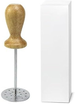 Mini presse-purée à avocat avec poignée antidérapante en bois en acier inoxydable pour haricots et pommes de terre, petit presse-purée léger (mini presse-purée C)