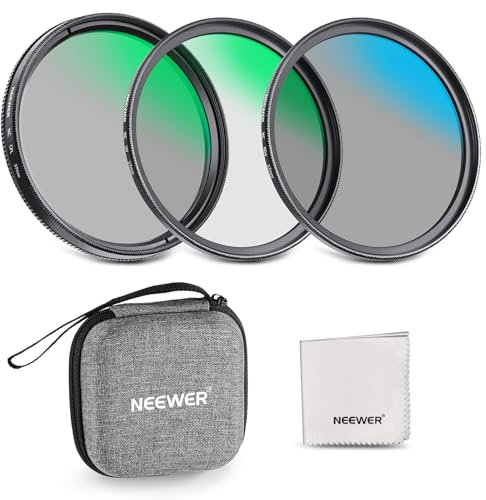 NEEWER Kit de Filtro de Lente UV/CPL/ND de 37 mm con Estuche de Almacenamiento de Carcasa Dura, Vidrio óptico Multicapa y Marco de aleación de Aluminio, UV + polarizador Circular (CPL) + Filtro de