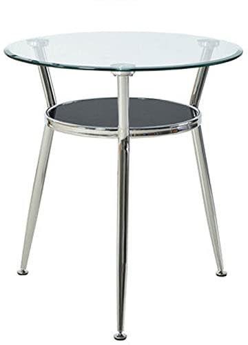Couchtisch Wohnzimmertisch Runder Esstisch aus Glas, Küchentisch aus gehärtetem Glas, kleiner moderner Esszimmertisch for 2–3 Personen mit Metallbeinen, Couchtisch for Wohnzimmer, Balkon, Küche für Wo