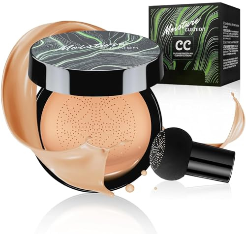Mushroom Head Air Cushion CC Cream, Pilzkopf Luftkissen CC Creme, BB Creme Feuchtigkeitsspendende und Aufhellende Cushion Foundation Concealer Make Up Beauty Cream (03#Medium, 20G)