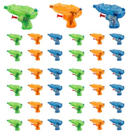AMATOYS Pack de 36 Mini Pistolas De Agua para Niños - Juguete Divertido De Verano - Ideal para Playa, Piscina Y Jardín - Fáciles De Usar - Cumpleaños