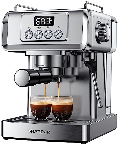 SHARDOR 20 Bar Espresso Machine for Home with LCD Display and Steam Wand