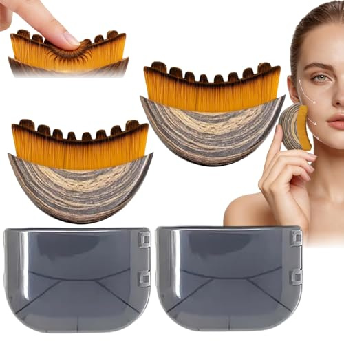 2PCS Lymphatic Drainage Brush - Contour Brush for Jawline & Chin Sculpting, Precise Skin Fit - Ergonomically Designed to Fit The Skin Precisely