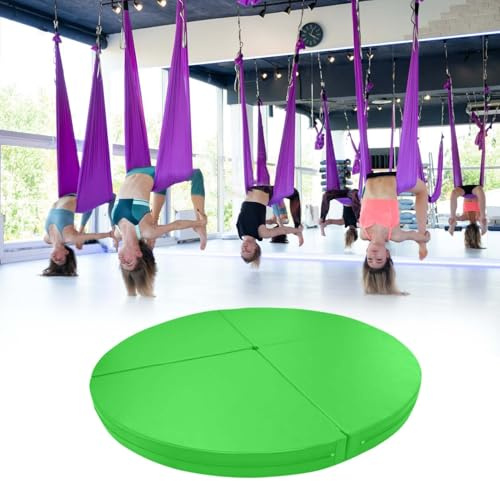 Non-slip-dance-pole dance-matta för luftring, yoga och pole dance - vikbar rund säkerhetsmatta för gym, tjock skyddsmatta för hemfitness och stolpe
