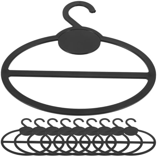 LALADEFIEE Organisateur de Ceintures Rond Multifonctionnel 50 Pièces en PE Noir, Crochets Gain de Place pour Écharpes et Foulards, pour Dressing Ordonné