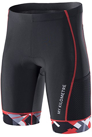 MY KILOMETRE Triathlonshorts Herr – Professionella Cykelshorts med 2 Sidofickor, Andas Och Torkar Snabbt för Långdistans-Triathlon UPF 50+