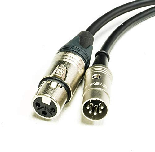 MIDI over XLR Adapter Cable. Female XLR to 5 Pin DIN. Neutrik & Van Damme
