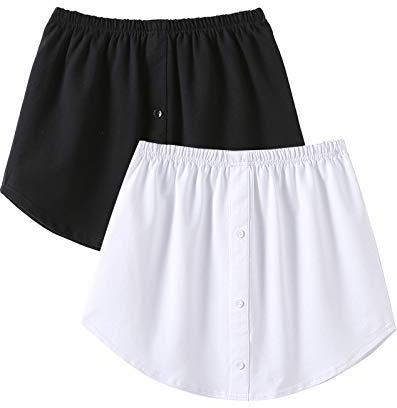Mini Skirt for Legging Layered Fake Top Lower Sweep Set Skirt A Version Black White 2XL-3XL