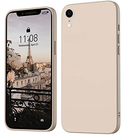 ORDA iPhone XR Hülle Silikon Case - Ultra Dünn Slim Mit Microfiber, Kratzfeste Rundumschutz Schutzhülle für 6.1'' Khaki