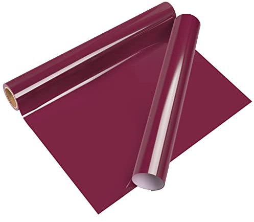 VINYL FROG Plotterfolie Textil Weinrot Flexfolie Plotter Textil 30,5cm x 155cm Heat Transfer Vinyl HTV für DIY T-Shirt, Stoffe