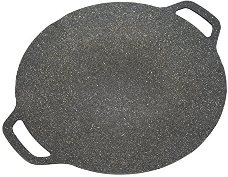 Parrilla Coreana para Barbacoa, Parrilla Redonda con Revestimiento Antiadherente de 6 Capas, Compatible con Inducción, Gas y Eléctrica, 38cm