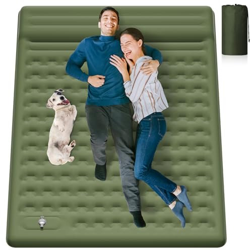 Camping Bed Sleeping Roll Mat Mattress Pad Double Air Bed Blow up Camping Accessories Equipment Essentials Gear Inflatable Camp Beds for Adults Self Inflating Tent Backpacking Hiking Car Truck