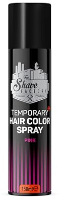The Shave Factory Temporary Hair Color Spray - Easy and Instant, Colorful Hair Transformation without Permanent Change - Perfect for Parties, Cosplay, and Stylish Makeovers (Pink, 150ML)