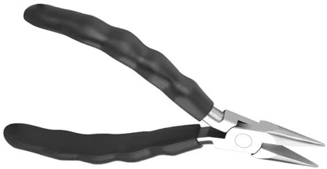 NIHENHAO Alicates para hacer joyas, herramienta de acero de alto carbono, alicates de corte de alambre, alicates de punta de aguja, alicates de punta de aguja, 5