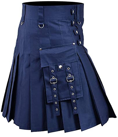 Kilt escocés hombre falda escocesa para hombres kilt utilidad tartán irlandés tradicional medieval escocia falda plisada a cuadros vintage ropa gótica con bolsillos