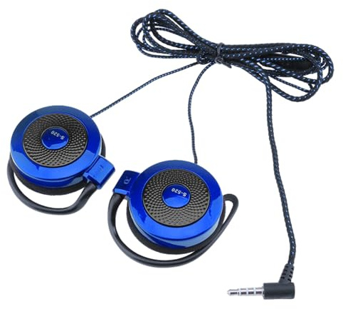 Sports Stereo Earphones - Clip On Wired Earbuds, 3.5mm Over Ear Headphones | Flexible Hook Style Open Back Headset Perfect Choice for Outdoor Hiking and Extended Fitness with Mobile Phones