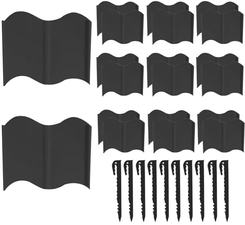 Renchey Borde de Jardín | Bordes Flexibles de Jardín 20 Piezas | Barra Divisoria Extraíble Flexible Decorativa para Césped Parterre Acceso Patio