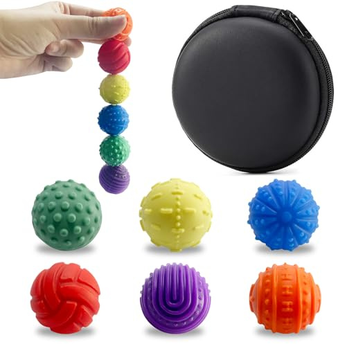 Moxiewell 6 Piezas Bolas Magnéticas Antiestrés, Juguetes Sensoriales para Aliviar Ansiedad y Estrés, Pelotas de Acupresión con Fricción, Juguetes de Descompresión para Adultos y Niños