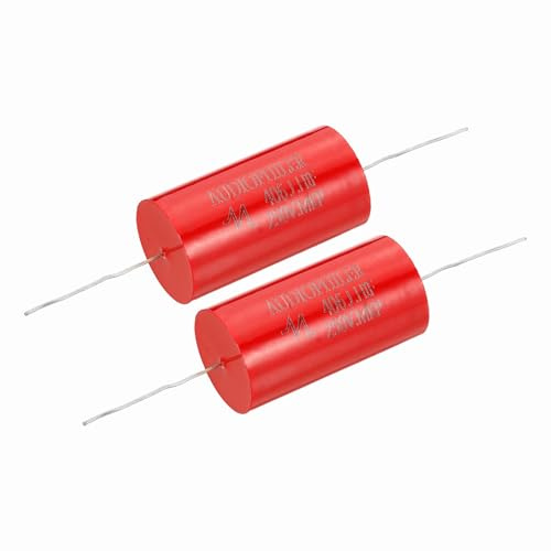 sourcing map 2 condensadores divisores de frecuencia de 40 uf, 250 V, altavoz de audio axial rojo, condensador de película MKP