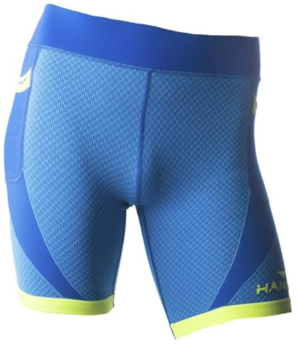 HANKER Mallas Cortas Running Hombre de compresión con Bolsillos para Trail | 85% poliéster, 10% elastano, 5% poliamida, compresión firme, bolsillos, secado rápido, para trail
