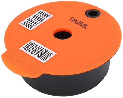 Wakects Återanvändbar Kaffekapsel PP Silikon Påfyllbar Kaffefilterkapsel 60 ML med Sked och Borste för Kompatibel Kaffemaskin Hemmakontor Reseanvändare (180 ml)