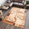 TAPISO Atlas Teppich Kurzflor Streifen Bumerang Creme Beige Braun Meliert Wohnzimmer Schlafzimmer Vintage Modern ÖKOTEX 250 x 350 cm