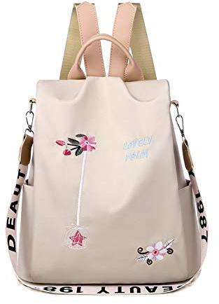 FANDARE Sac à Dos Femme Sac à bandoulière Filles Sac à Main Anti-vol Sacs d'école Dames Sacs d'épaule Scolaires Cartables pour Voyage Campus Collège Commuer Imperméable Polyester Kaki