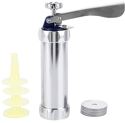 Cookies Biscuits Maker Press Kit, DIY Aluminum Alloy Biscuit Maker and Churro Maker Bakeware Kitchen Baking Tools with 20 Cookies Nozzle
