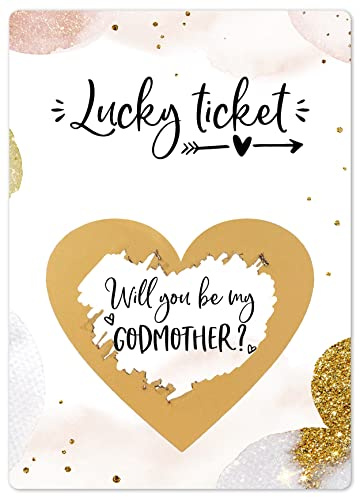 Joli Coon Will You Be My Godmother Scratch Card, Godmother Proposal | 350gsm designer paper, tactile UV finish, scratch panel, premium stationery for a memorable reveal
