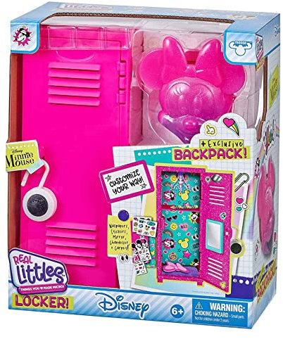Cefa Toys - Real Littles Mini Taquilla Disney, Taquilla Pequeña de Disney con Mochila de Minnie, Candado y Pegatinas, Apta para Niñas a Partir de 6 Años