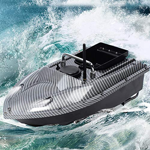 GMSLuu Bateau appât de pêche 500 m avec GPS Retour automatique Bateau appât Voiture Cruise Télécommande 1,5 kg Noir